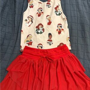 Red and Cream Mini Dress